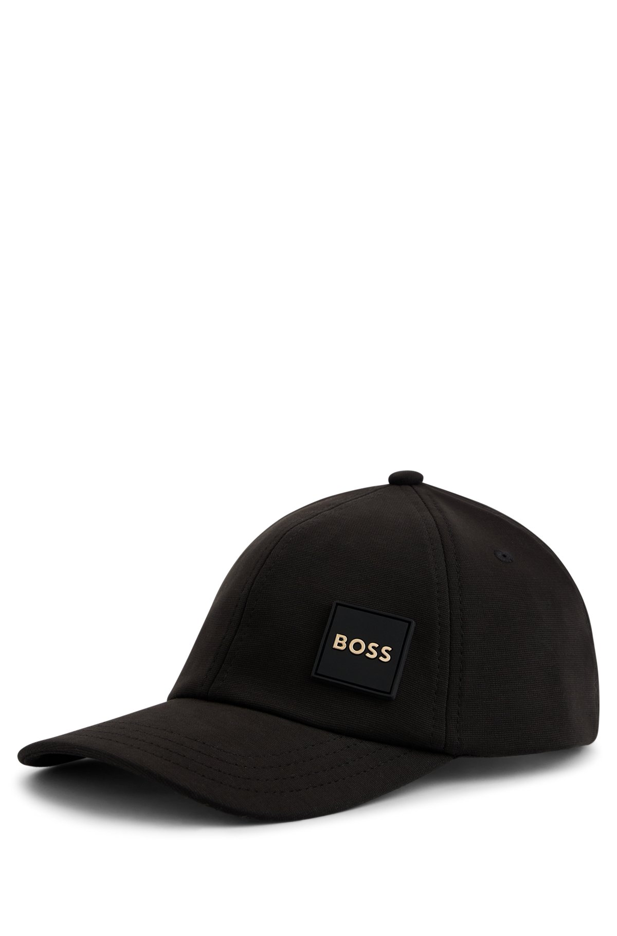 BOSS - Cotton-jersey cap with silicone logo patch