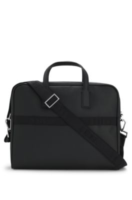 Document case with foil-print logo , Black