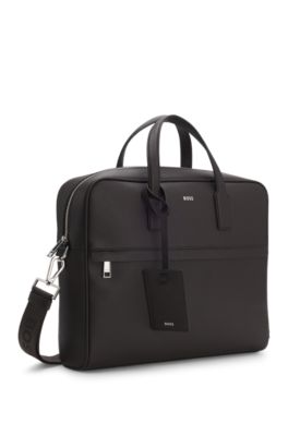 Document case with foil-print logo , Dark Brown