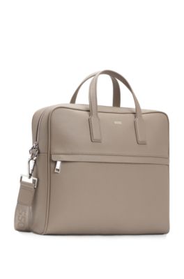 Portadocumentos con logo estampado metalizado, Beige