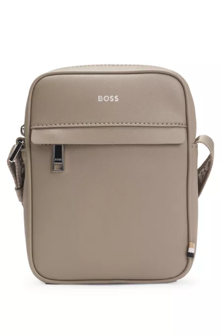 Reporter bag with logo detail and signature stripe