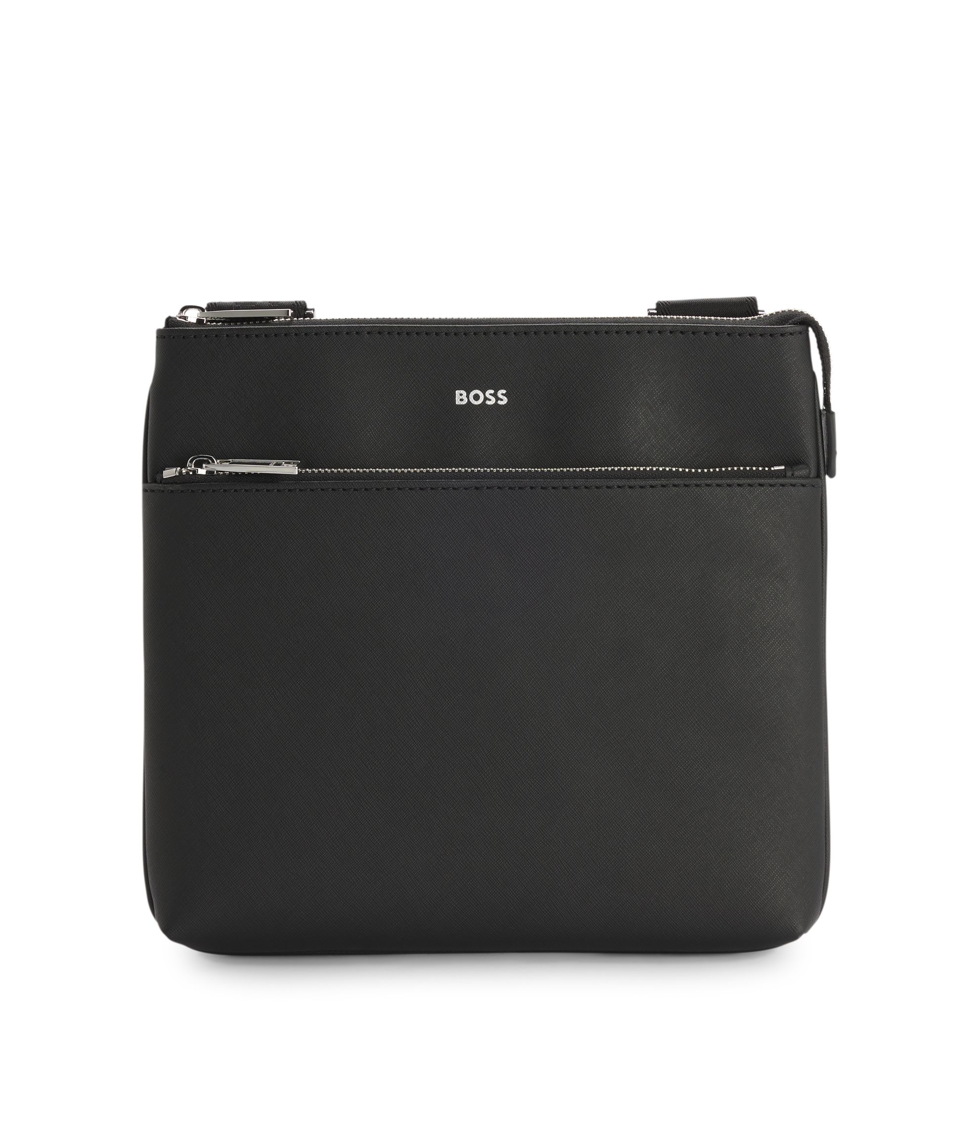 BOSS - Envelope bag with foil-print logo - Black