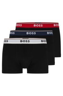 Hugo Boss Three-pack Of Stretch-cotton Trunks With Logo In Patterned
