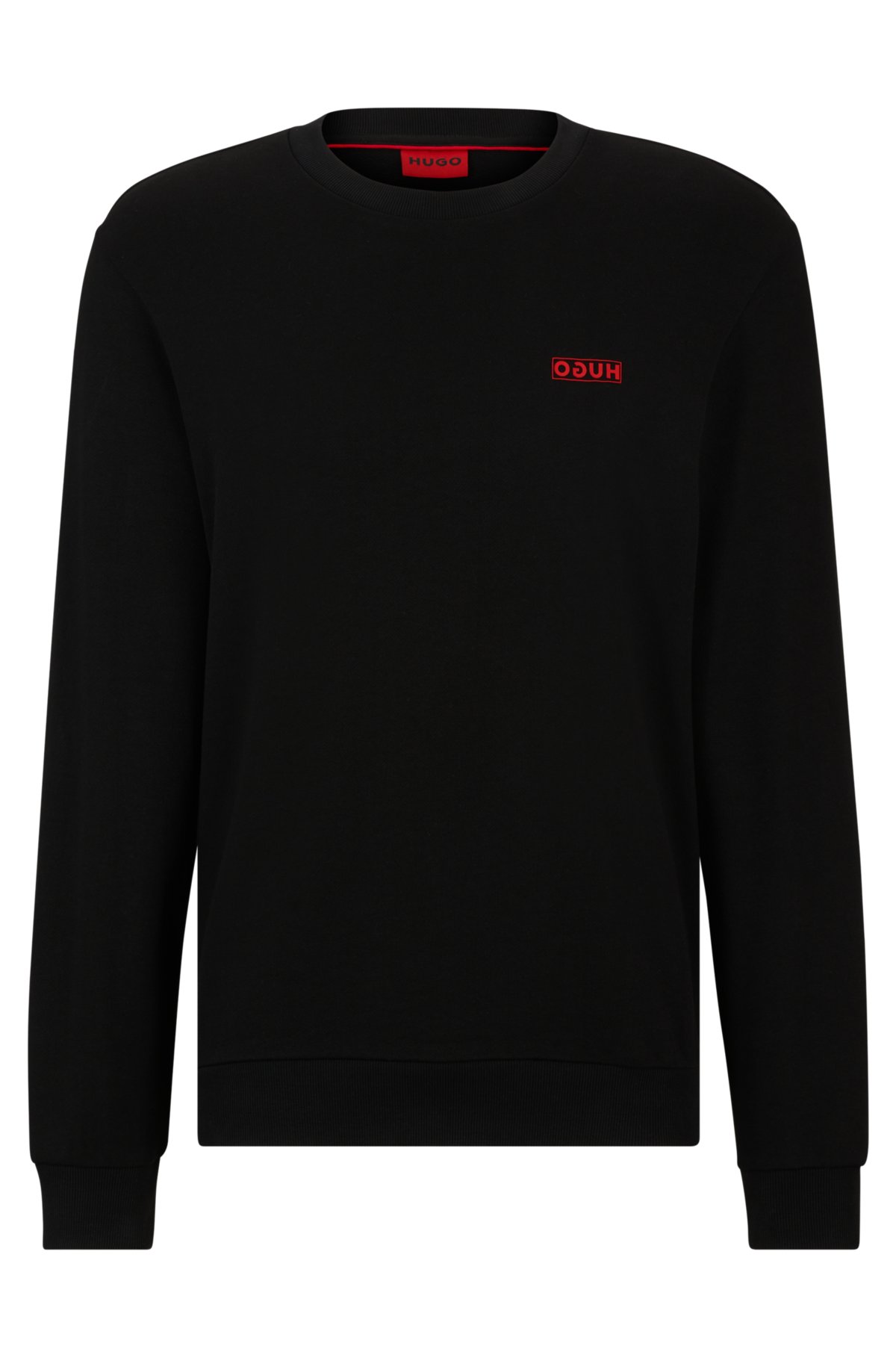 HUGO - Cotton-terry sweatshirt with reverse logo