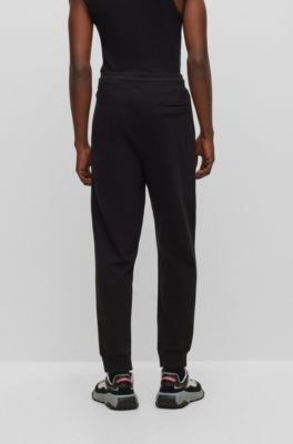 Bas de surv&ecirc;tement en molleton de coton avec logo, Noir