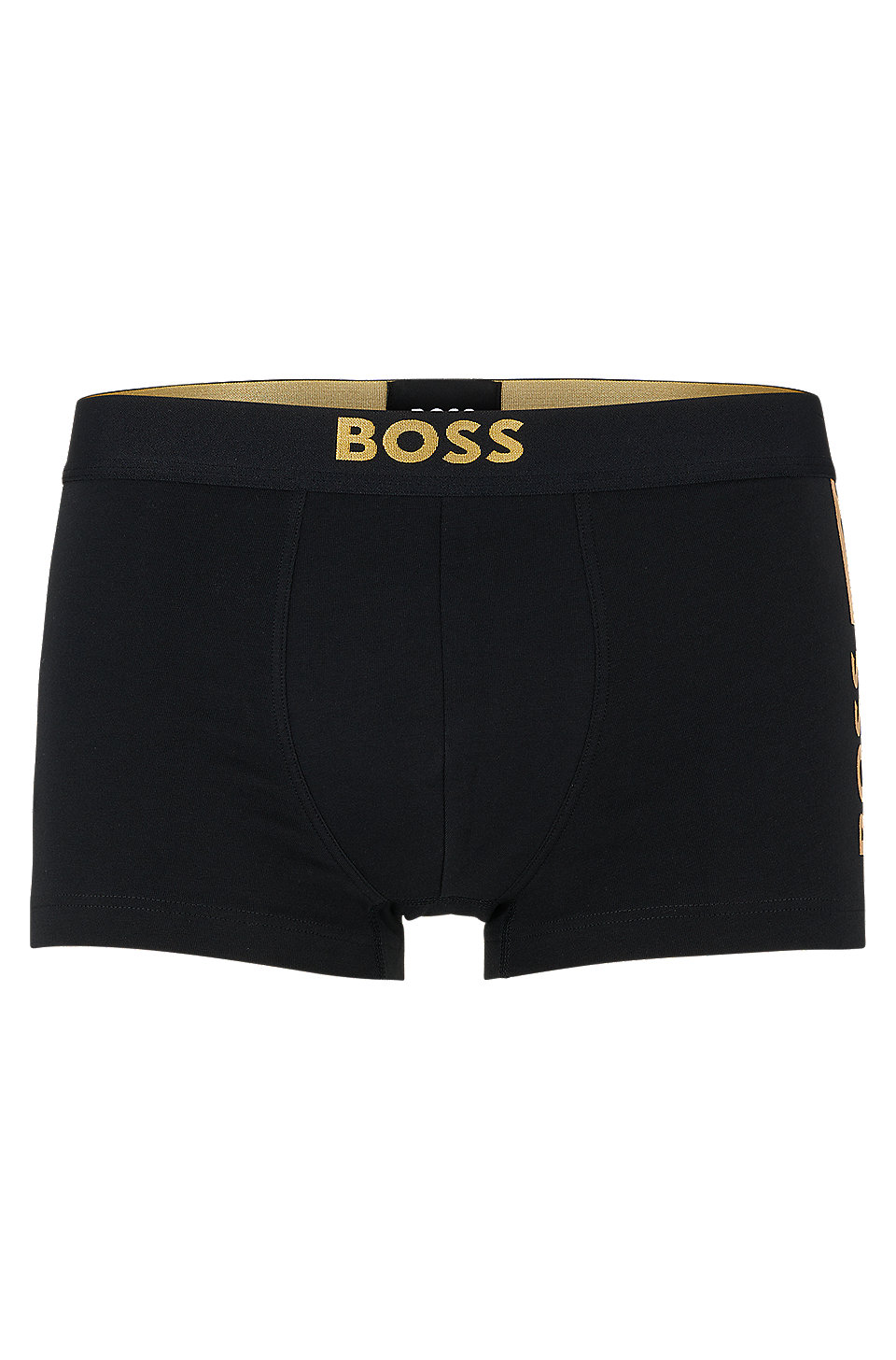 BOSS - Stretch-cotton trunks with metallic-effect branding