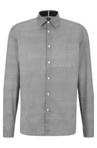 BOSS - Regular-fit shirt in brushed-cotton flannel