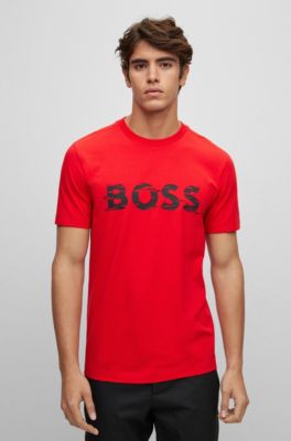 white and red hugo boss t shirt