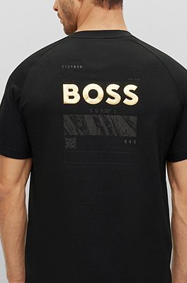 Hugo boss t 2025 shirt black gold