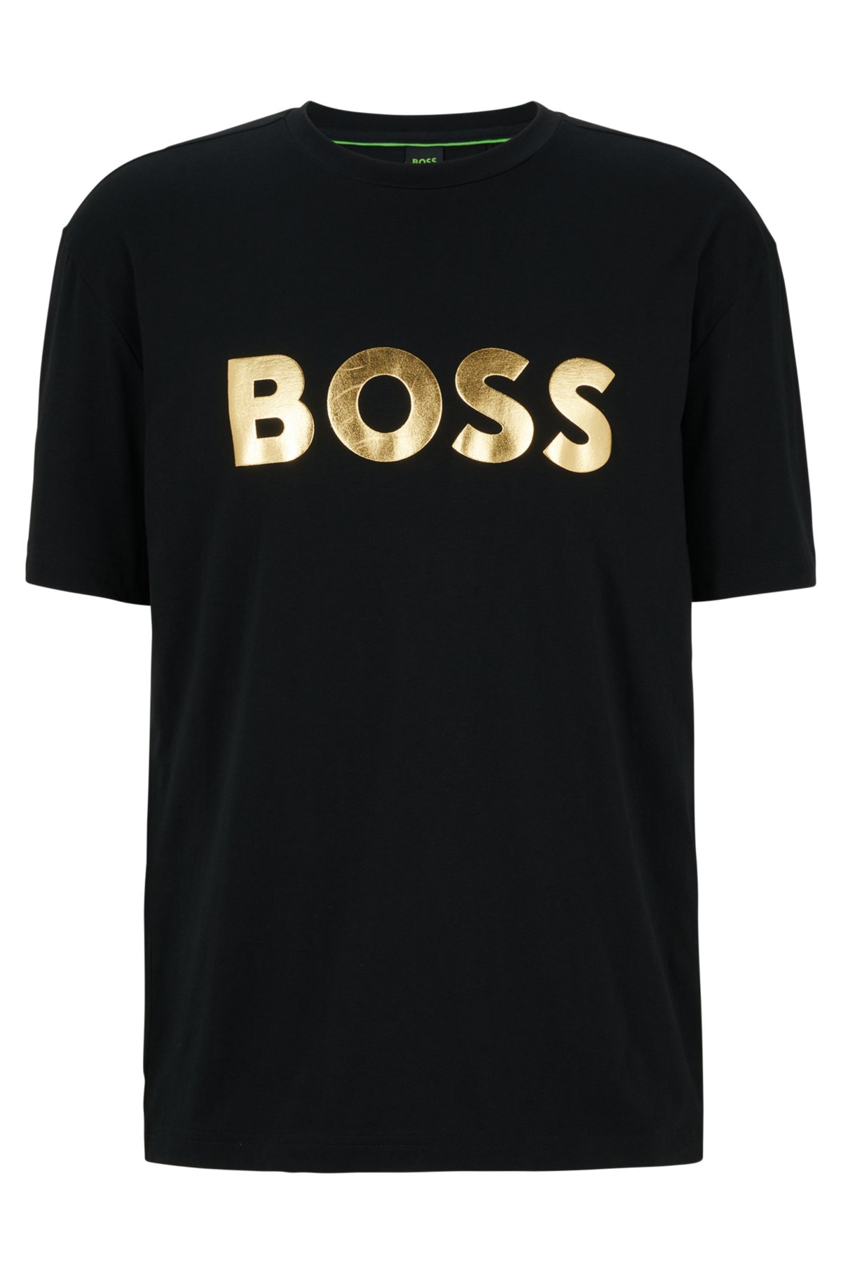 BOSS - Cotton-jersey crew-neck T-shirt with logo print