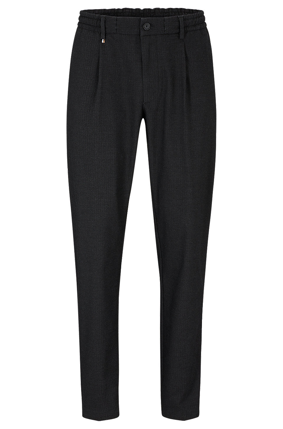 BOSS - Slim-fit trousers in herringbone stretch fabric