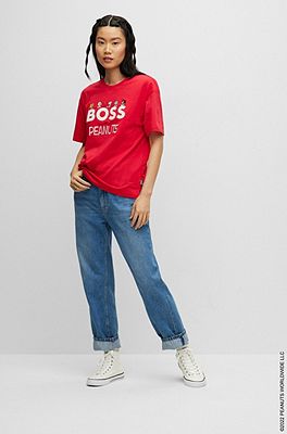 Hugo Boss Boss X Peanuts - Printed Sweatshorts In Red