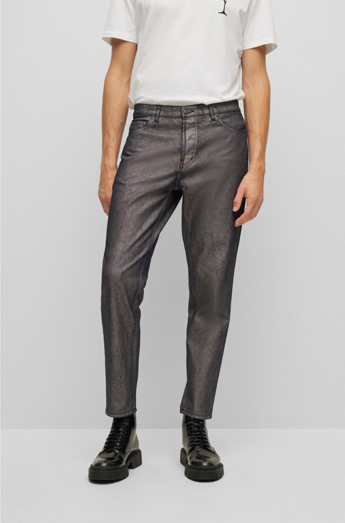 HUGO - Tapered-fit jeans in denim