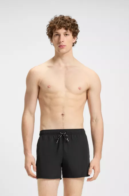 Logo-cord swim shorts with metal logo