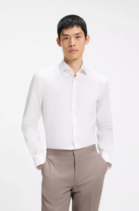 Slim-fit shirt in a stretch-cotton blend