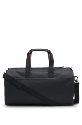 Sac de voyage BOSS&nbsp;x&nbsp;Matteo Berrettini en similicuir avec logo contrastant, Noir