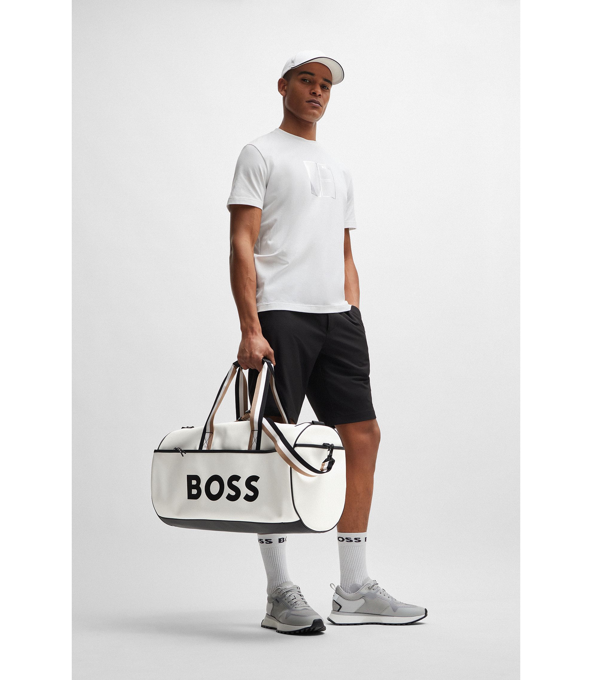 BOSS - BOSS x Matteo Berrettini Faux-leather holdall with BOSS - BOSS x Matteo Berrettini Faux-leather holdall with