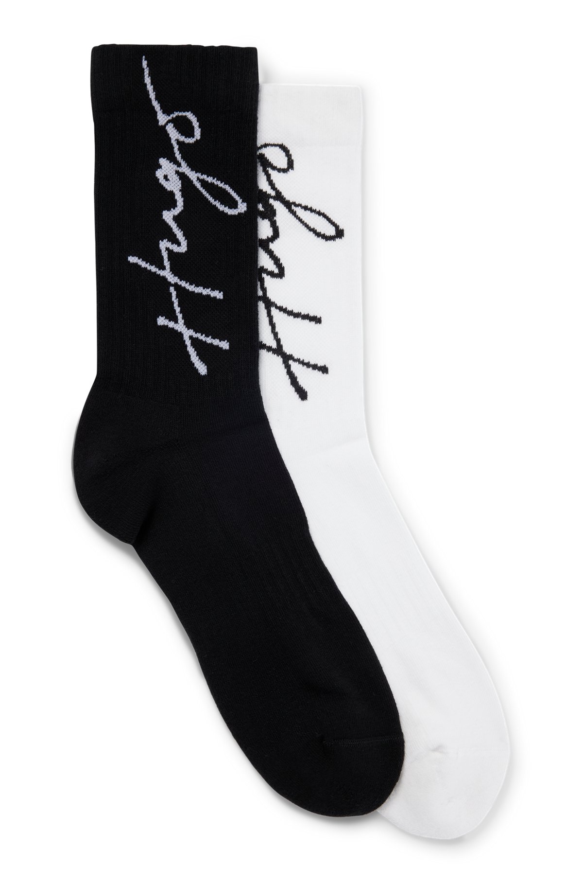 HUGO - Two-pack of quarter-length socks with handwritten logos