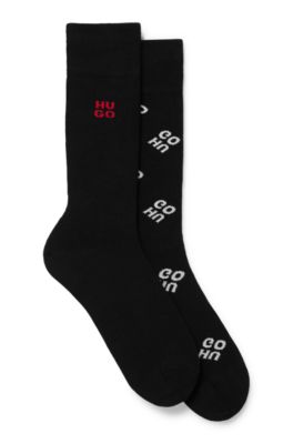 HUGO - Two-pack of regular-length socks with stacked logos