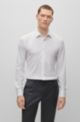 Slim-fit shirt in Italian-made performance-stretch jersey, White