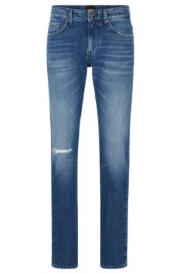BOSS - Slim-fit jeans in blue comfort-stretch Italian denim