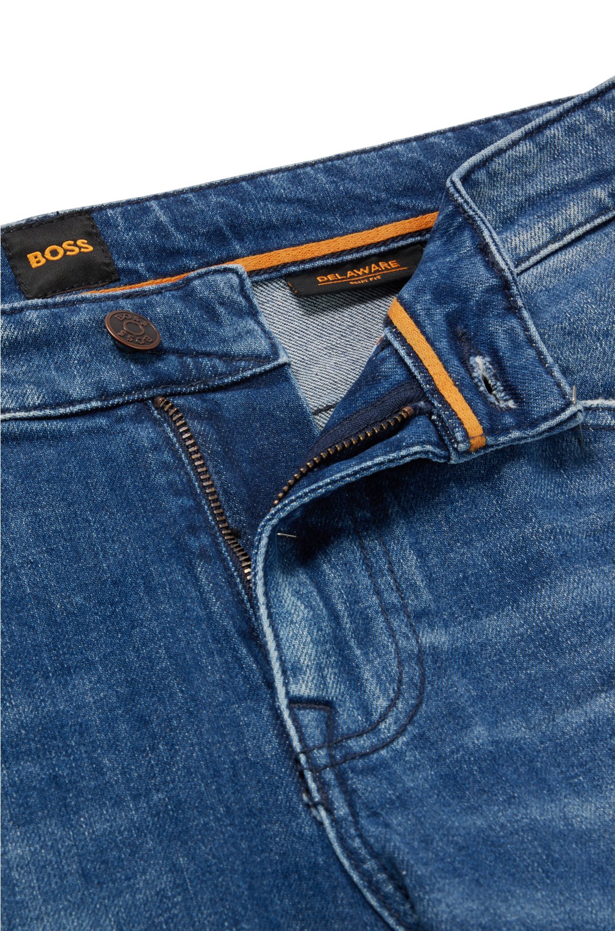 BOSS - Slim-fit jeans in dark-blue comfort-stretch denim