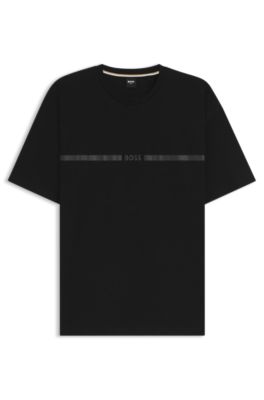 T-shirt Regular Fit en coton avec protection anti-UV, Noir
