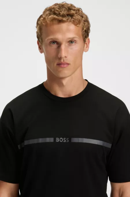 Logo beach T-shirt in cotton with UV protection