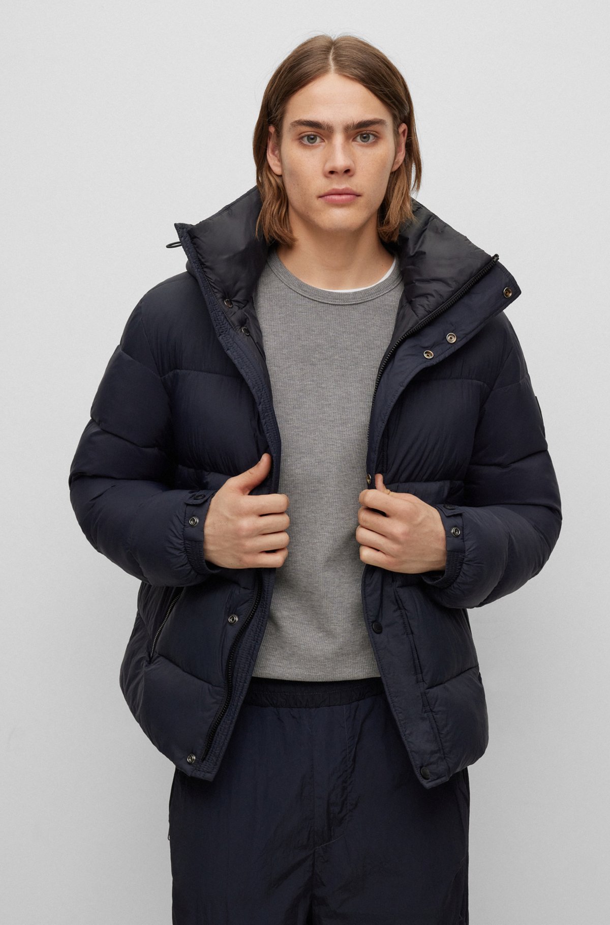BOSS - Relaxed-fit jacket with water-repellent finish