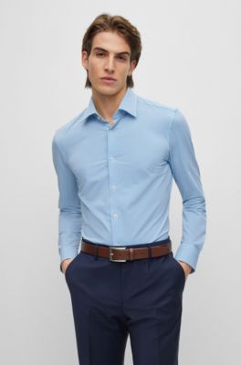 BOSS - Slim-fit shirt in printed performance-stretch jersey