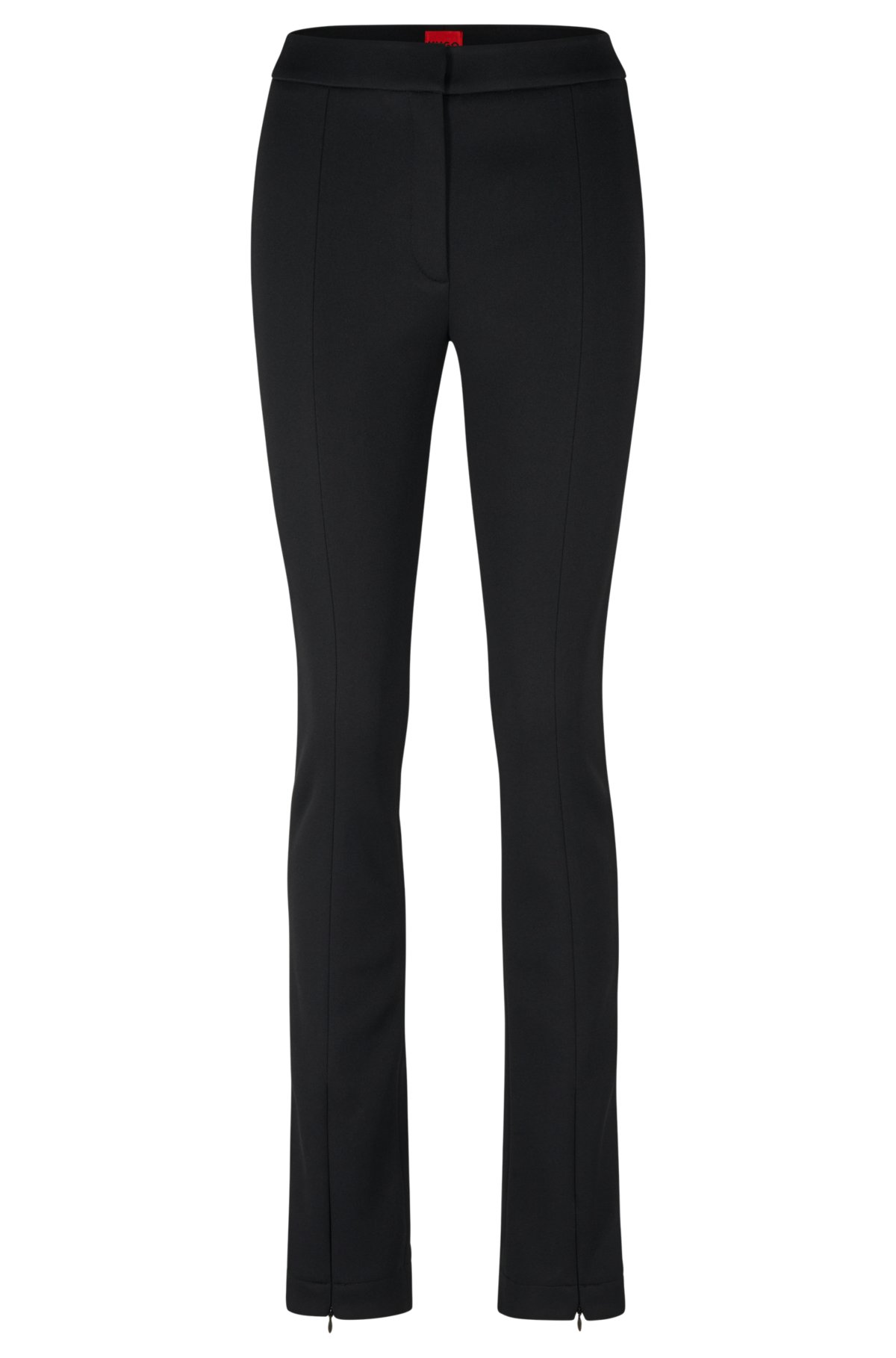 BOSS - Skinny-fit pintuck leggings with zipped hems