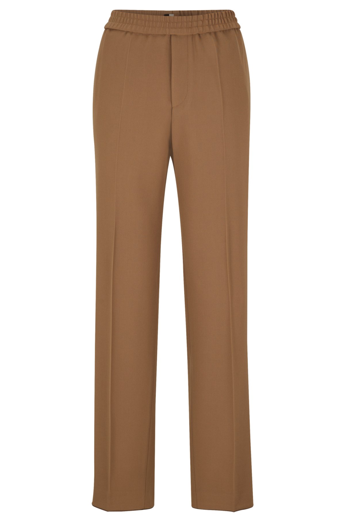  OTHER STORIES High Waist Tapered Trousers in Medium Beige Wool
