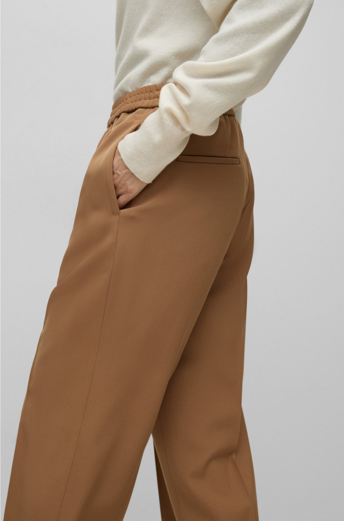 Hugo Boss Women's Tiluna11 Brown Wool Dress Pants
