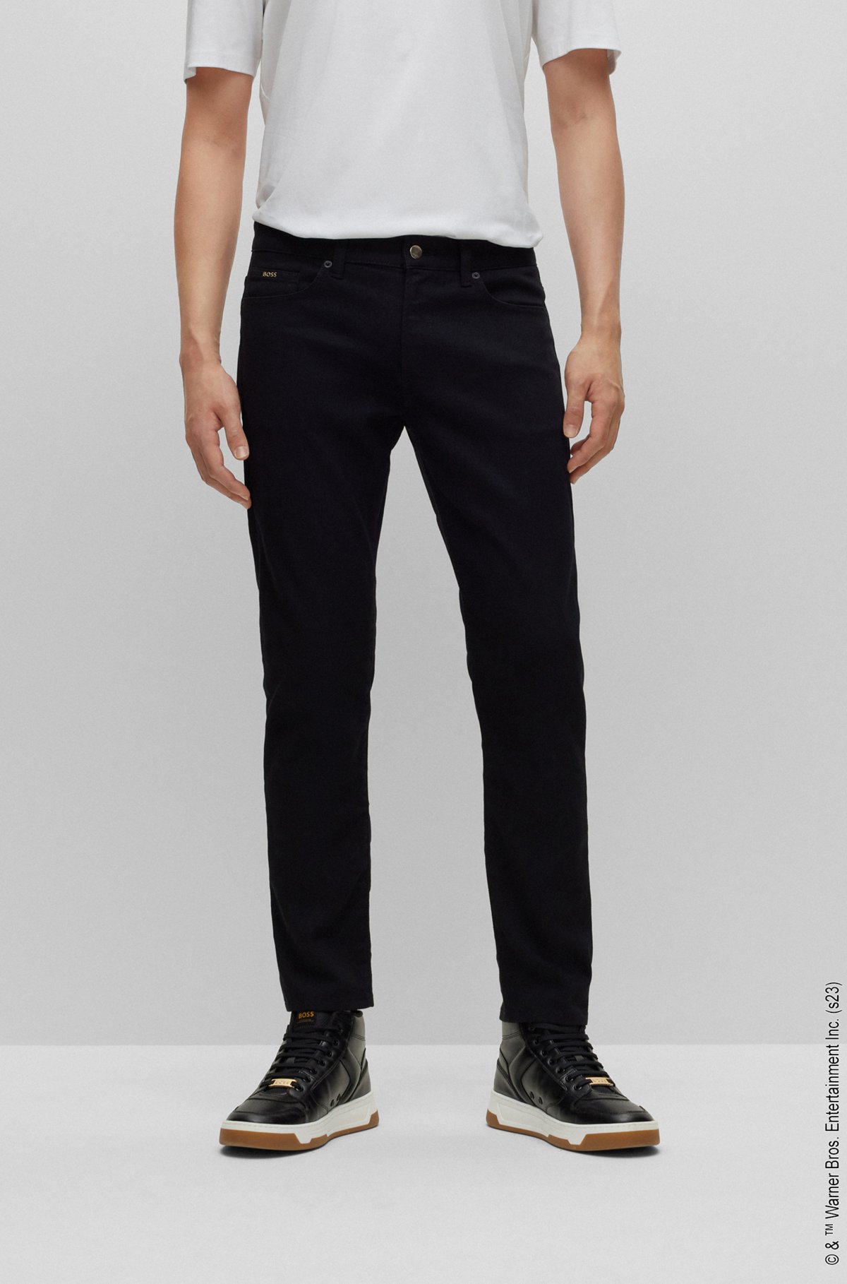 BOSS - x BOSS Black slim-fit jeans with cartoon