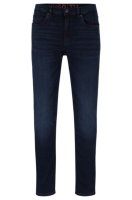 Shop Hugo Extra-slim-fit Jeans In Blue-black Stretch Denim In Dark Blue