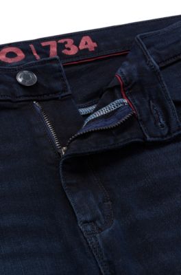 Extra-slim-fit jeans in blue-black stretch denim, Dark Blue