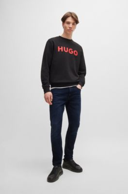 Extra-slim-fit jeans in blue-black stretch denim, Dark Blue