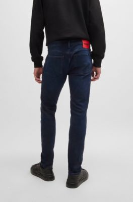 Extra-slim-fit jeans in blue-black stretch denim, Dark Blue
