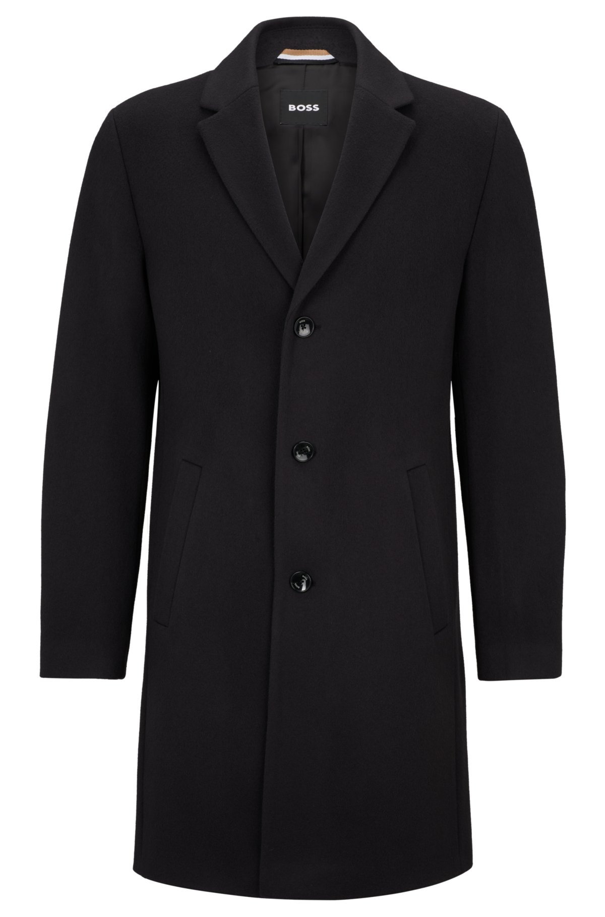 Wool-blend coat with full lining, Dark Blue