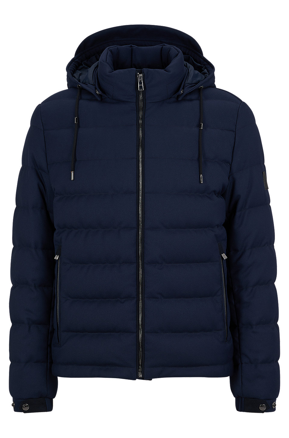 BOSS - Hooded down jacket in pure-wool twill