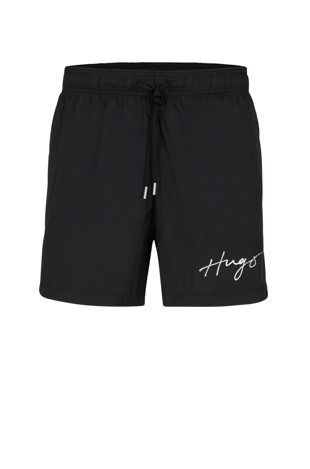 Swim shorts with handwritten logo, Black