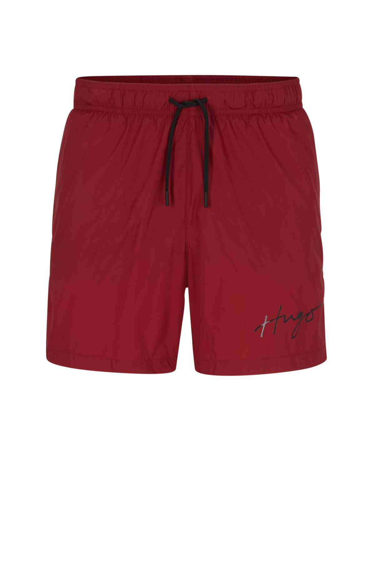 Swim shorts with handwritten logo, Dark Red