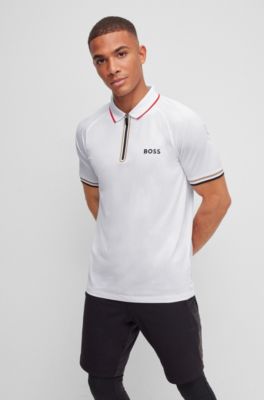 hugo boss zip up polo