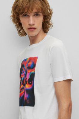 HUGO Cottonjersey Tshirt with colorful logo artwork