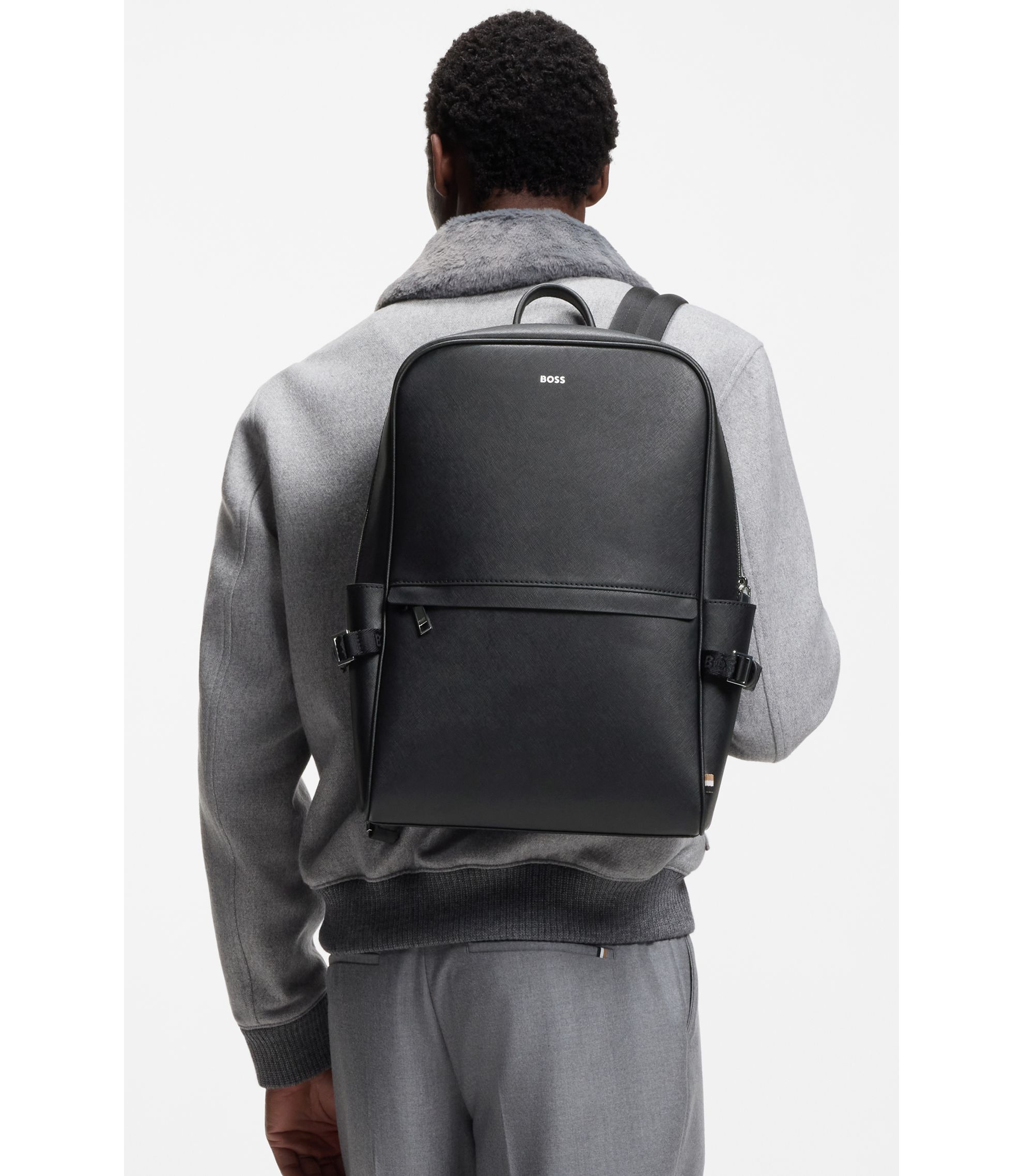 BOSS - Backpack with foil-print logo - Black