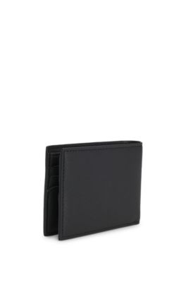Wallet with logo detail and signature stripe, Black