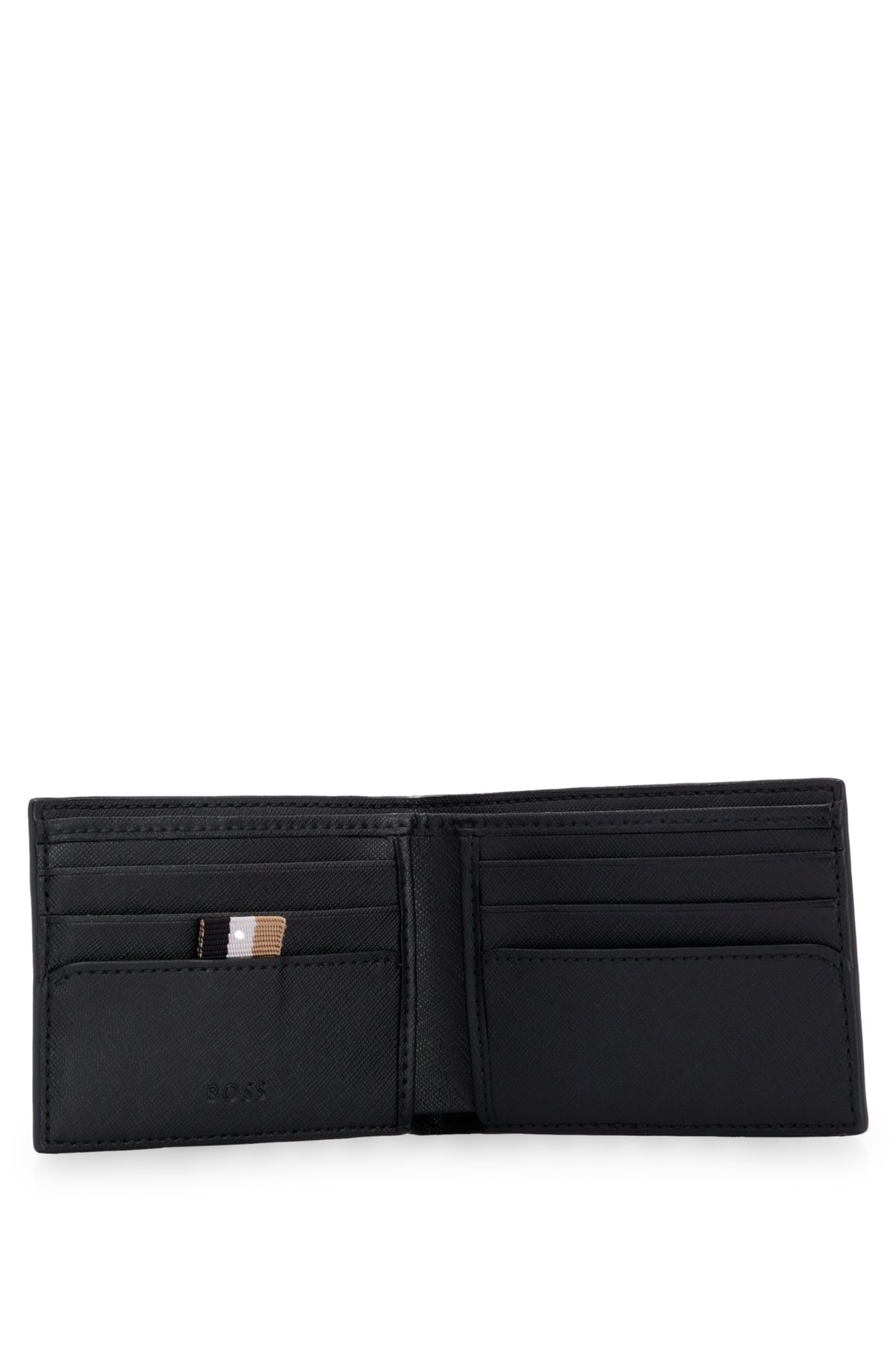 Wallet with signature stripe and logo detail
