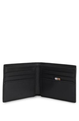Wallet with logo detail and signature stripe, Black