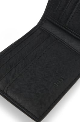 Wallet with logo detail and signature stripe, Black