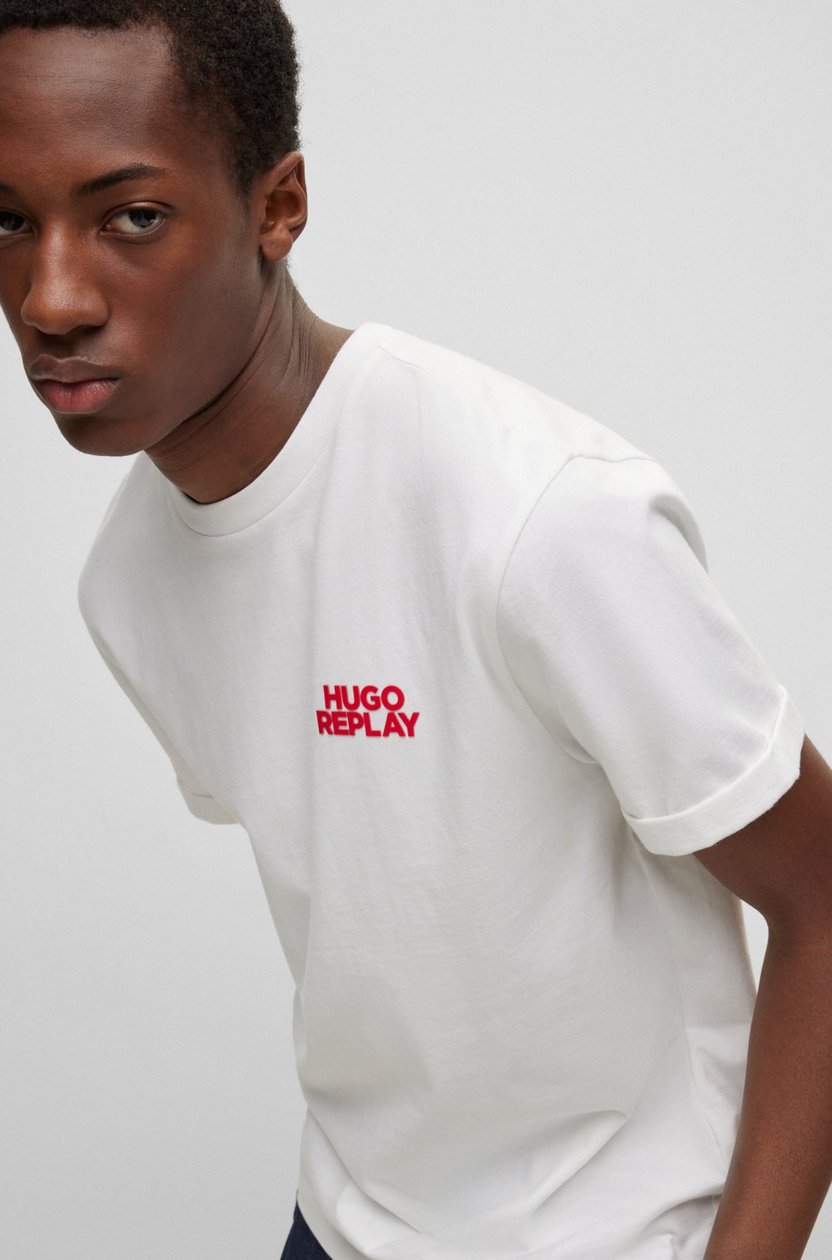 HUGO - HUGO | REPLAY cotton T-shirt with capsule logo print